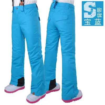 Gsou-Outdoor Hiking Trousers for Women, Snow Ski Pants, Waterproof, Free Breath, Long, Thick, Warm, Winter, New, 2024