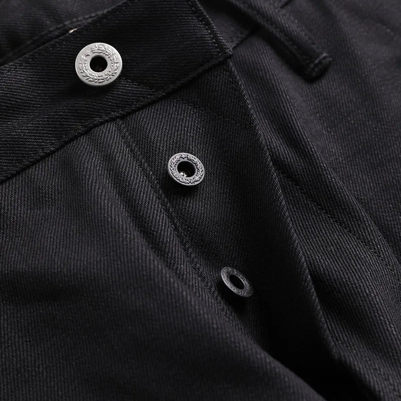 DN-0002 Rock Can Roll Vintage 14oz Indigo Selvage Stylish Trousers Mens Casual Chino Raw Denim Jean Pants Size 28-42