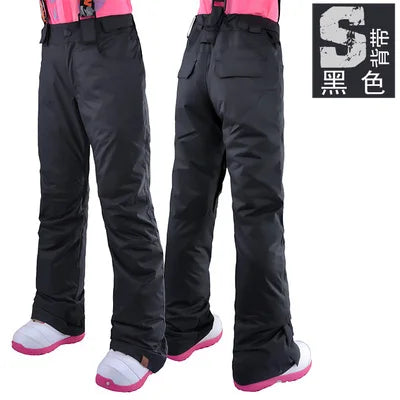 Gsou-Outdoor Hiking Trousers for Women, Snow Ski Pants, Waterproof, Free Breath, Long, Thick, Warm, Winter, New, 2024