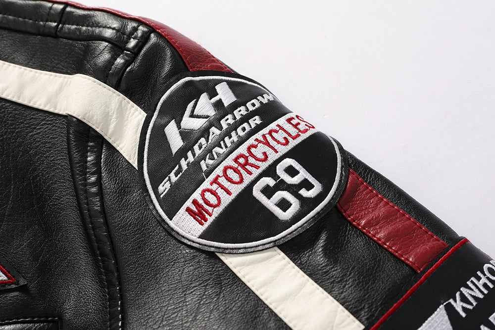 Mens Vintage Motorcycle Jacket 2024 Men Fashion New Biker Leather Jacket Male Embroidery Bomber Coat Winter Fleece Pu Overcoat
