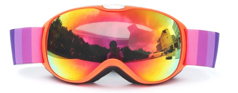 Children Ski Goggles Anti-fog Double Layer Big Spherical Skiing Glasses Kids Snowboard Winter Outdoor Sports Goggle for Age 4-14