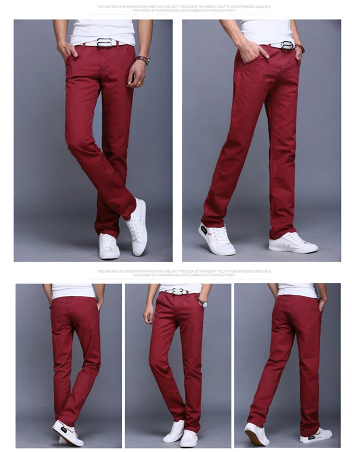 2024 Spring Autumn New Casual Pants Men Cotton Slim Fit Chinos Fashion Trousers Male Brand Clothing Plus Size 8 colour
