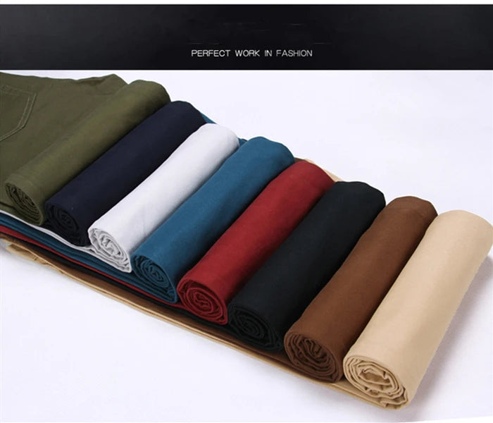 2024 Spring Autumn New Casual Pants Men Cotton Slim Fit Chinos Fashion Trousers Male Brand Clothing Plus Size 8 colour