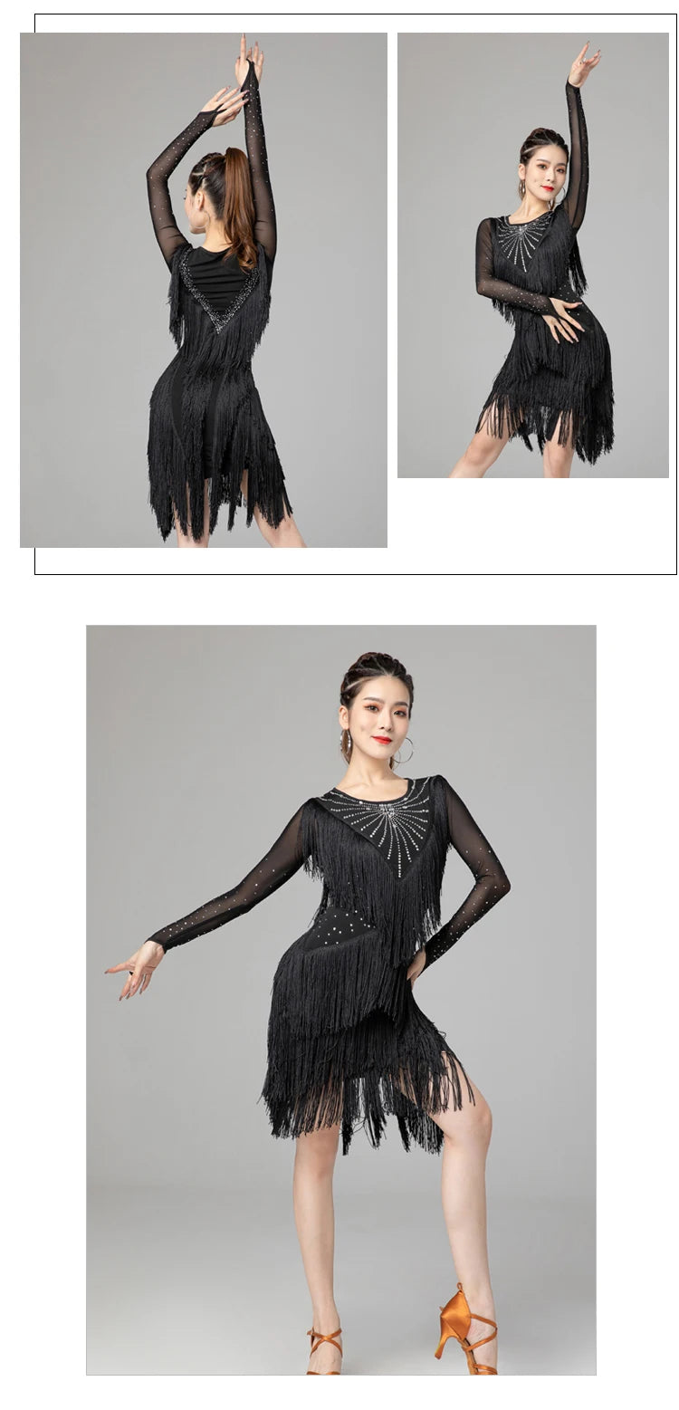 Women Competition Smooth Ballroom Swing Salsa Rumba Latin Dance Dress Ladies Party Festival Costumes