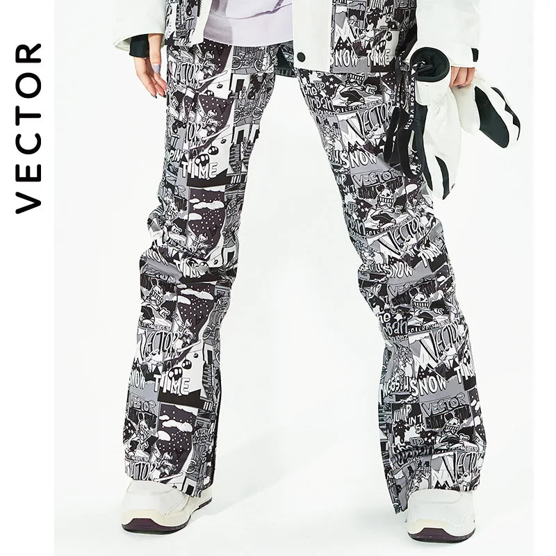 VECTOR Brand Winter Ski Pants Women Outdoor High Quality Windproof Waterproof Warm Snow Trousers Winter Ski Snowboarding Pants