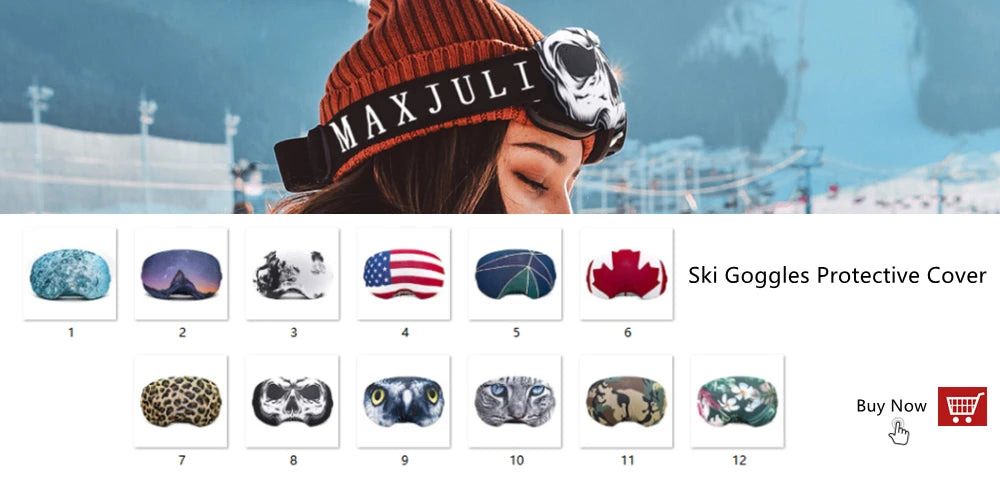 MAXJULI Brand Professional Ski Goggles Double Layers Lens Anti-fog UV400 Ski Glasses Skiing Men Women Snow Goggles