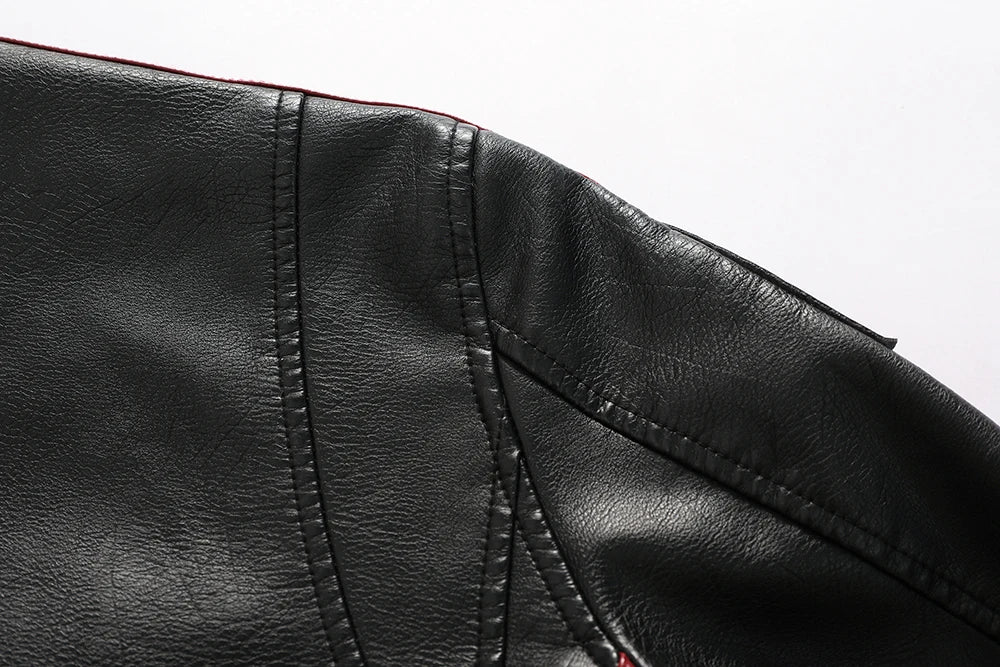 Mens Vintage Motorcycle Jacket 2024 Men Fashion New Biker Leather Jacket Male Embroidery Bomber Coat Winter Fleece Pu Overcoat