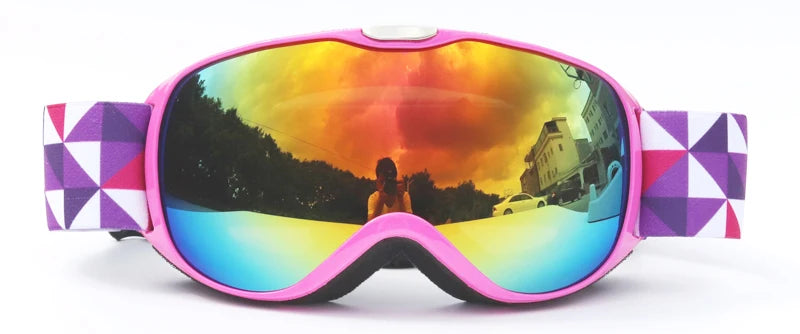 Children Ski Goggles Anti-fog Double Layer Big Spherical Skiing Glasses Kids Snowboard Winter Outdoor Sports Goggle for Age 4-14