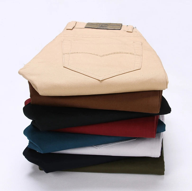 2024 Spring Autumn New Casual Pants Men Cotton Slim Fit Chinos Fashion Trousers Male Brand Clothing Plus Size 8 colour