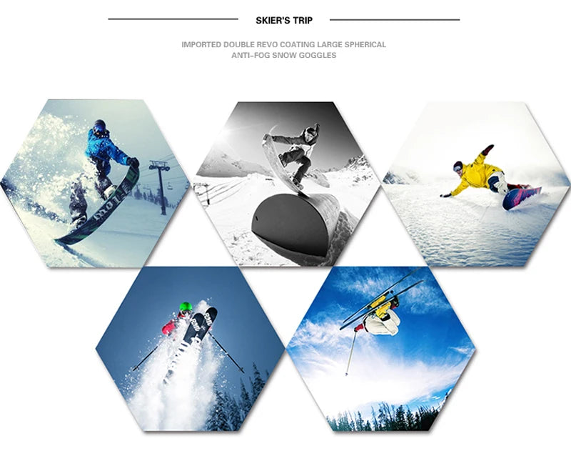 Children Ski Goggles Anti-fog Double Layer Big Spherical Skiing Glasses Kids Snowboard Winter Outdoor Sports Goggle for Age 4-14