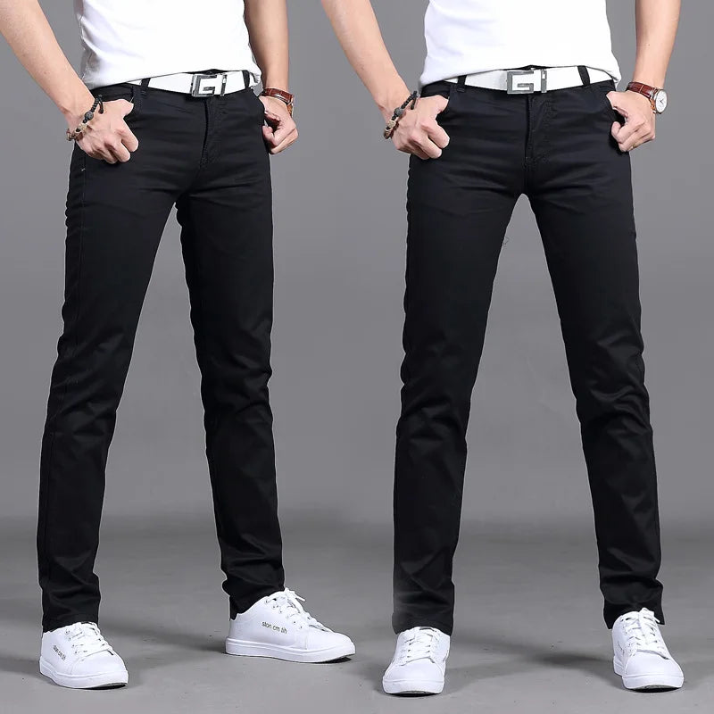 2024 Spring Autumn New Casual Pants Men Cotton Slim Fit Chinos Fashion Trousers Male Brand Clothing Plus Size 8 colour