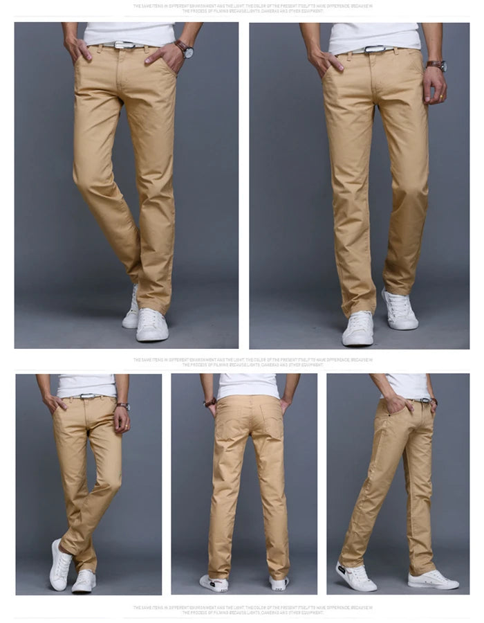 2024 Spring Autumn New Casual Pants Men Cotton Slim Fit Chinos Fashion Trousers Male Brand Clothing Plus Size 8 colour
