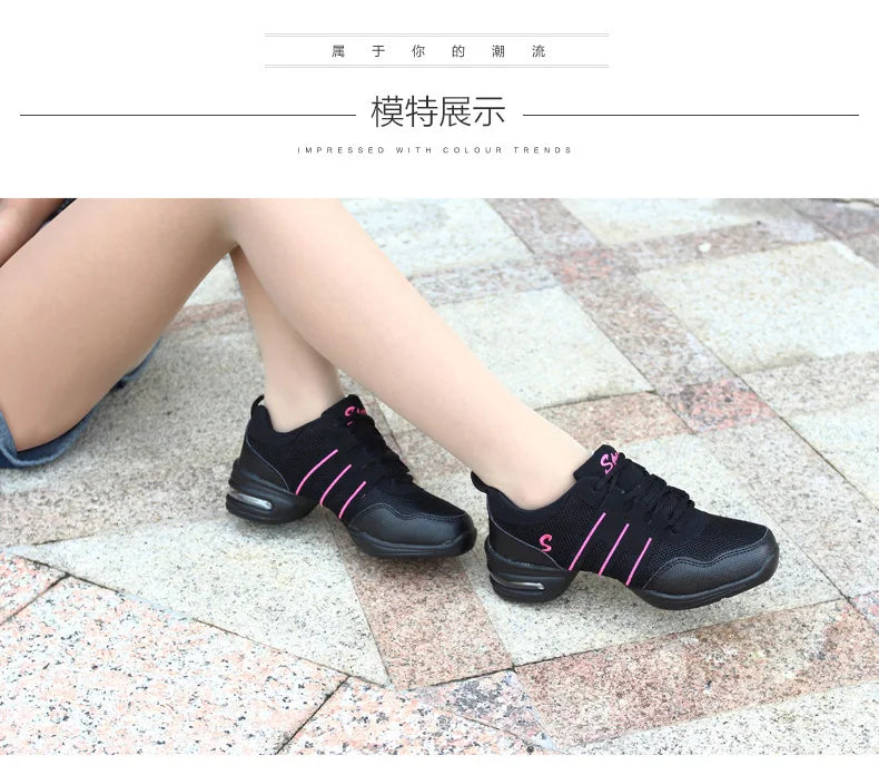 Mesh Cloth Dance Sneakers Jazz Shoes Dancing Modern Footwear Belly Contemporary Gym Dancers Leisure Sports Men Women Child Adult
