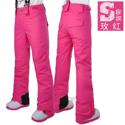 Gsou-Outdoor Hiking Trousers for Women, Snow Ski Pants, Waterproof, Free Breath, Long, Thick, Warm, Winter, New, 2024