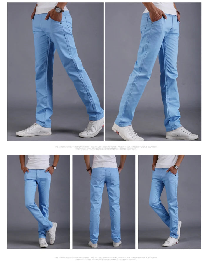 2024 Spring Autumn New Casual Pants Men Cotton Slim Fit Chinos Fashion Trousers Male Brand Clothing Plus Size 8 colour