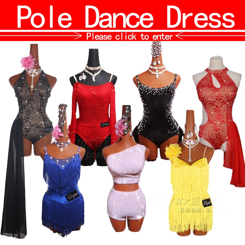New professional Latin Dance Performance Competition Dress Adult Women Sparkling Pink Tassel Backless Dance Dress