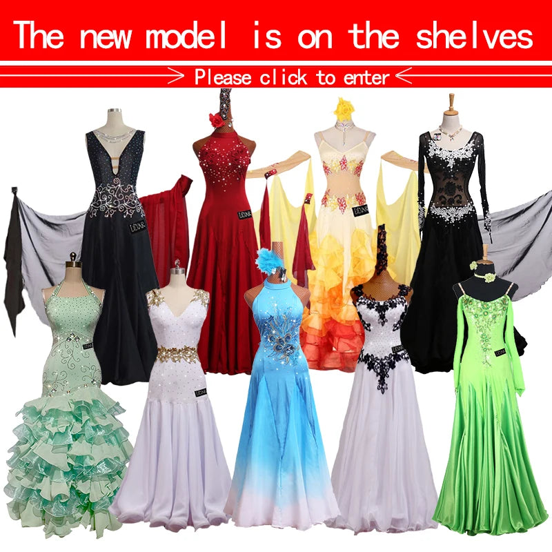 New Latin Dance Dress Competition Dress Costumes Skirt Performing Dress Rhinestone Adult Customize Children Chinese Style Collar