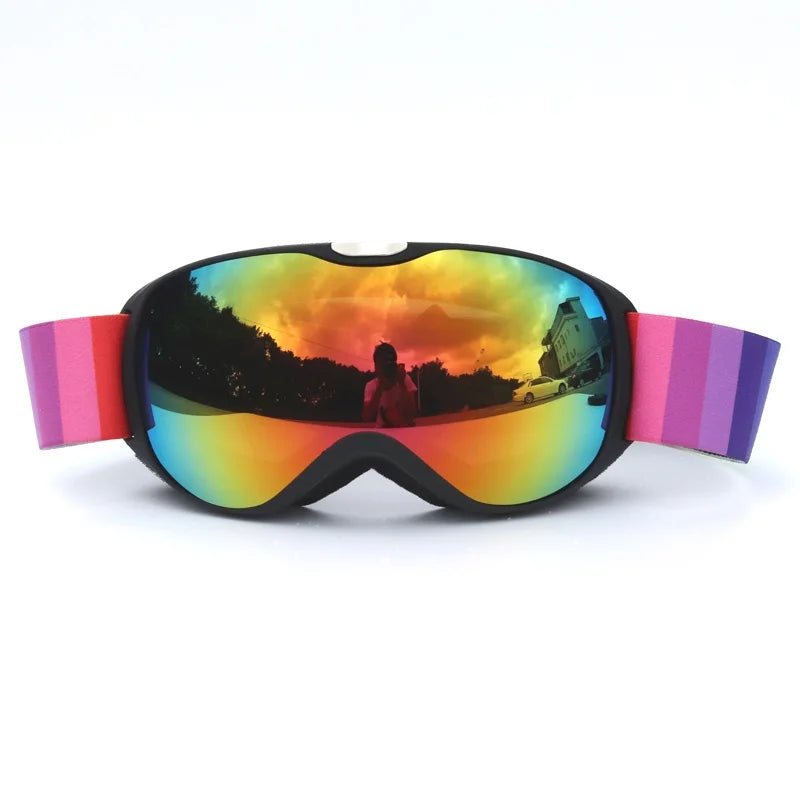 Children Ski Goggles Anti-fog Double Layer Big Spherical Skiing Glasses Kids Snowboard Winter Outdoor Sports Goggle for Age 4-14