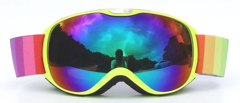 Children Ski Goggles Anti-fog Double Layer Big Spherical Skiing Glasses Kids Snowboard Winter Outdoor Sports Goggle for Age 4-14