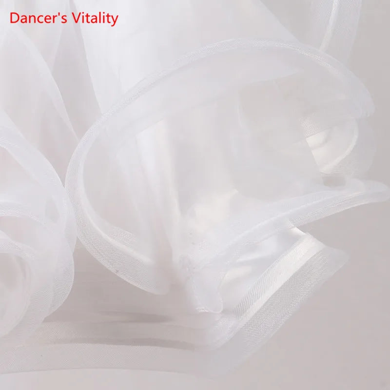 Latin Dance Dress V-Neck Wave Point Skirt Profession Custom Female Adult Child Elegant Performance Clothes Competition Clothing
