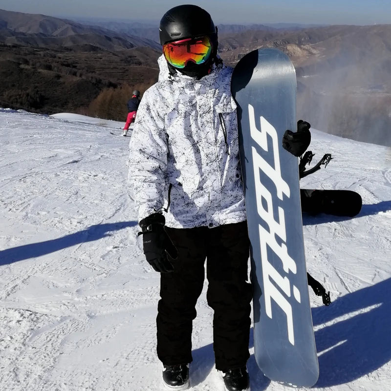Thicken Warm Ski Suit for Men Windproof Waterproof Skiing Suits Male Snowboarding Jacket and Pants, Snow Overalls Winter New