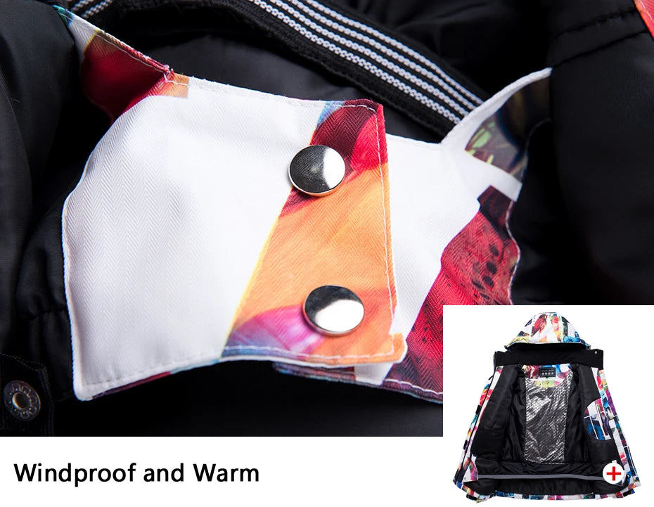 New Thick Warm Ski Suit Women Waterproof Windproof Skiing and Snowboarding Jacket Pants Set Female Snow Costumes Outdoor Wear