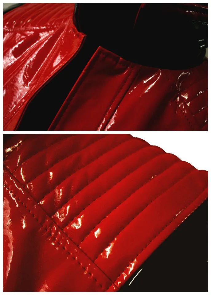 Michael Jackson Red PU Leather This Is It Thriller Jacket PUNK Skinny Outwear Motorcycle Impersonator