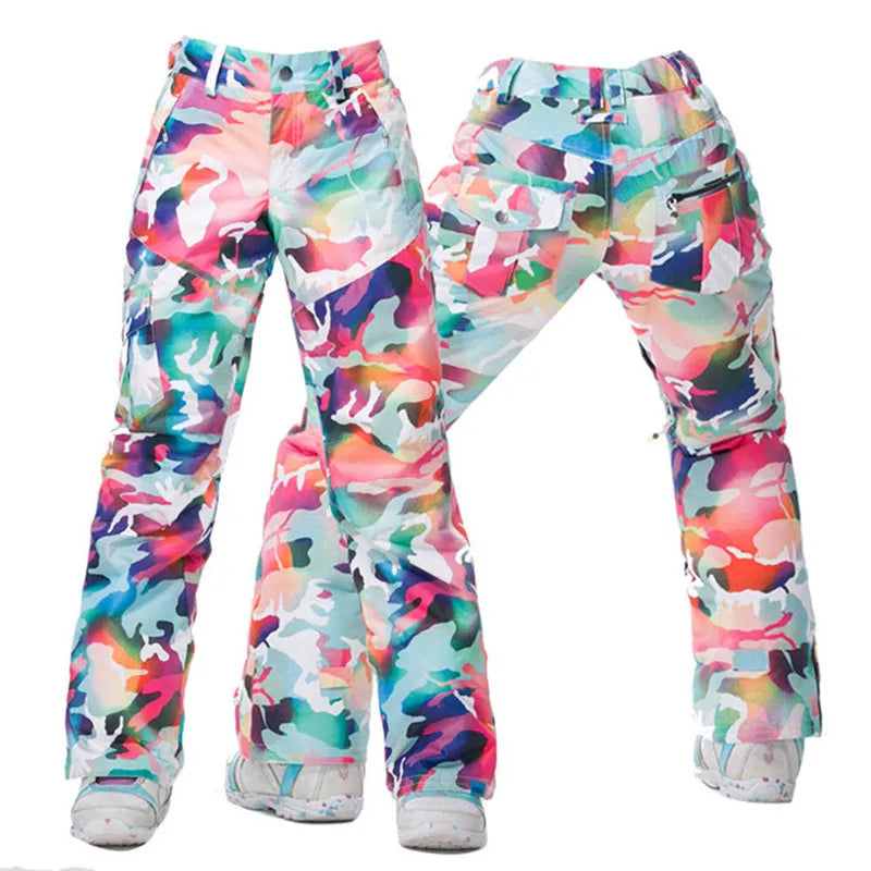 GSOU SNOW New Winter -35 degree Ski Pants Women Waterproof Snow Snowboard Pants Outdoor  Camping Women Trousers Punch pants