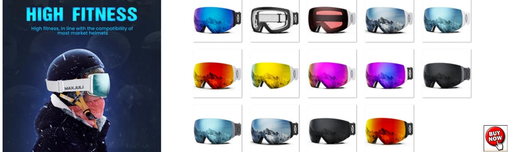 MAXJULI Brand Professional Ski Goggles Double Layers Lens Anti-fog UV400 Ski Glasses Skiing Men Women Snow Goggles