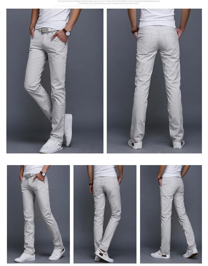 2024 Spring Autumn New Casual Pants Men Cotton Slim Fit Chinos Fashion Trousers Male Brand Clothing Plus Size 8 colour