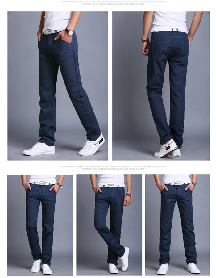 2024 Spring Autumn New Casual Pants Men Cotton Slim Fit Chinos Fashion Trousers Male Brand Clothing Plus Size 8 colour