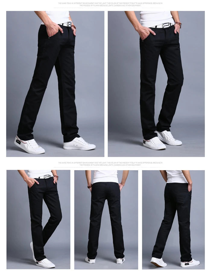 2024 Spring Autumn New Casual Pants Men Cotton Slim Fit Chinos Fashion Trousers Male Brand Clothing Plus Size 8 colour
