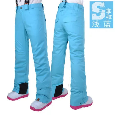 Gsou-Outdoor Hiking Trousers for Women, Snow Ski Pants, Waterproof, Free Breath, Long, Thick, Warm, Winter, New, 2024