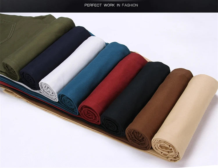 2024 Spring Autumn New Casual Pants Men Cotton Slim Fit Chinos Fashion Trousers Male Brand Clothing Plus Size 8 colour