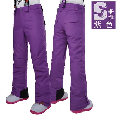 Gsou-Outdoor Hiking Trousers for Women, Snow Ski Pants, Waterproof, Free Breath, Long, Thick, Warm, Winter, New, 2024