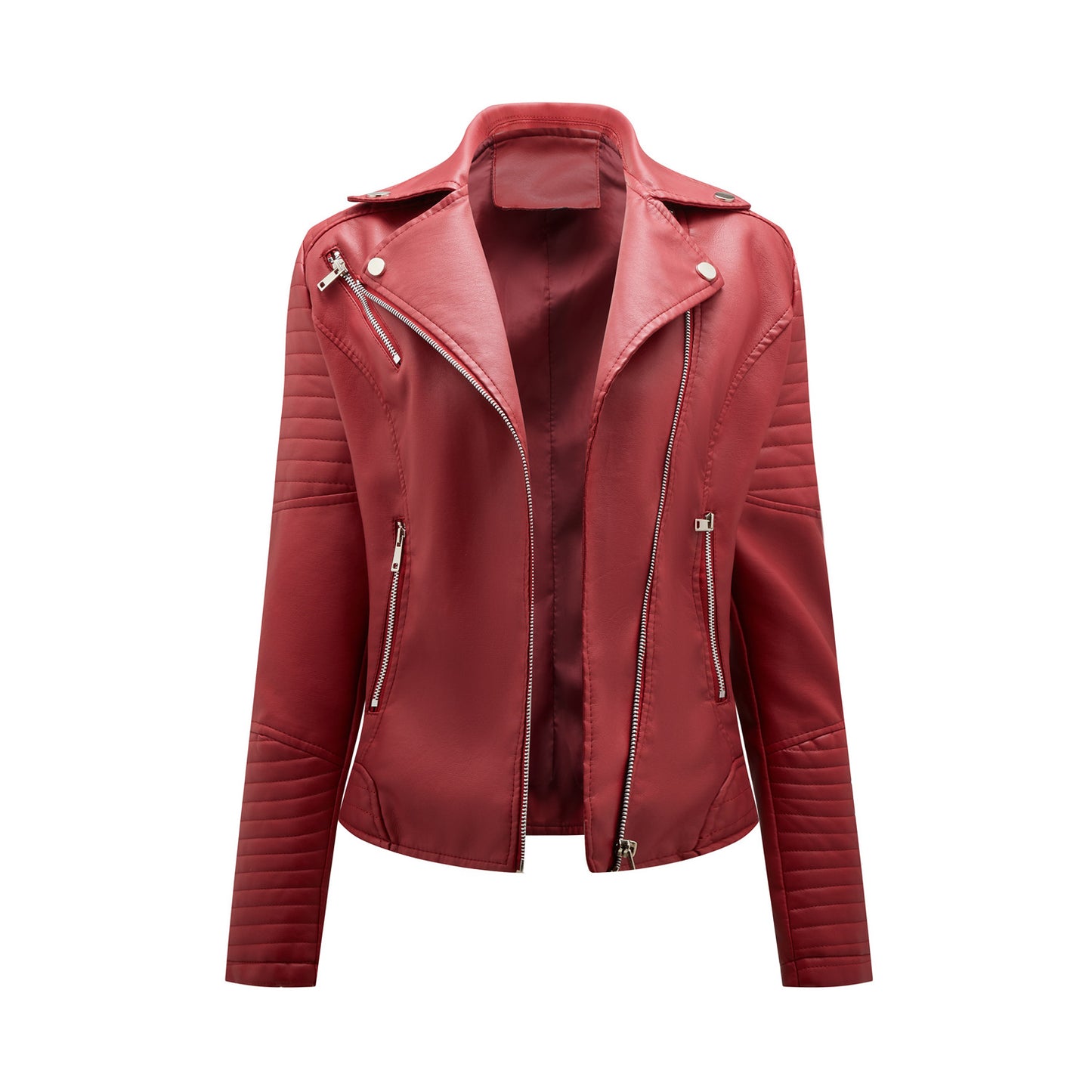 New Women Soft Motorcycle Faux Leather Jackets Ladies Long Sleeve Autumn Winter Biker Streetwear Coat