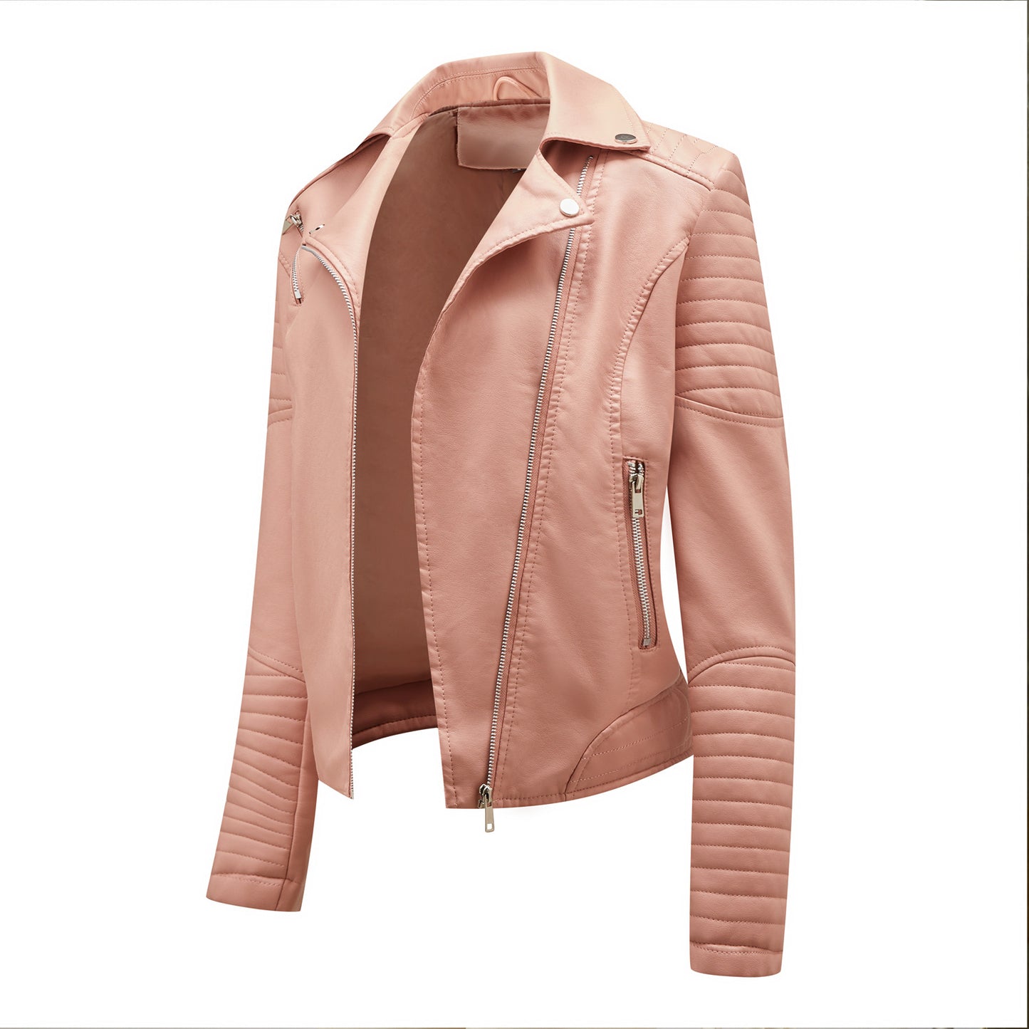 New Women Soft Motorcycle Faux Leather Jackets Ladies Long Sleeve Autumn Winter Biker Streetwear Coat