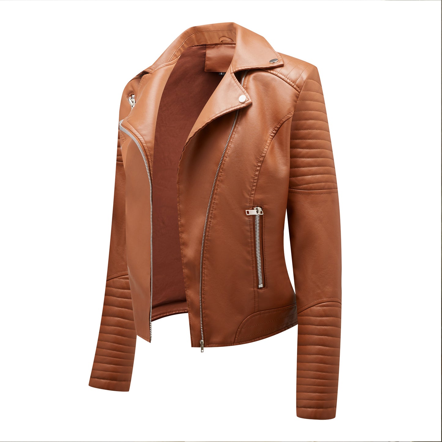 New Women Soft Motorcycle Faux Leather Jackets Ladies Long Sleeve Autumn Winter Biker Streetwear Coat