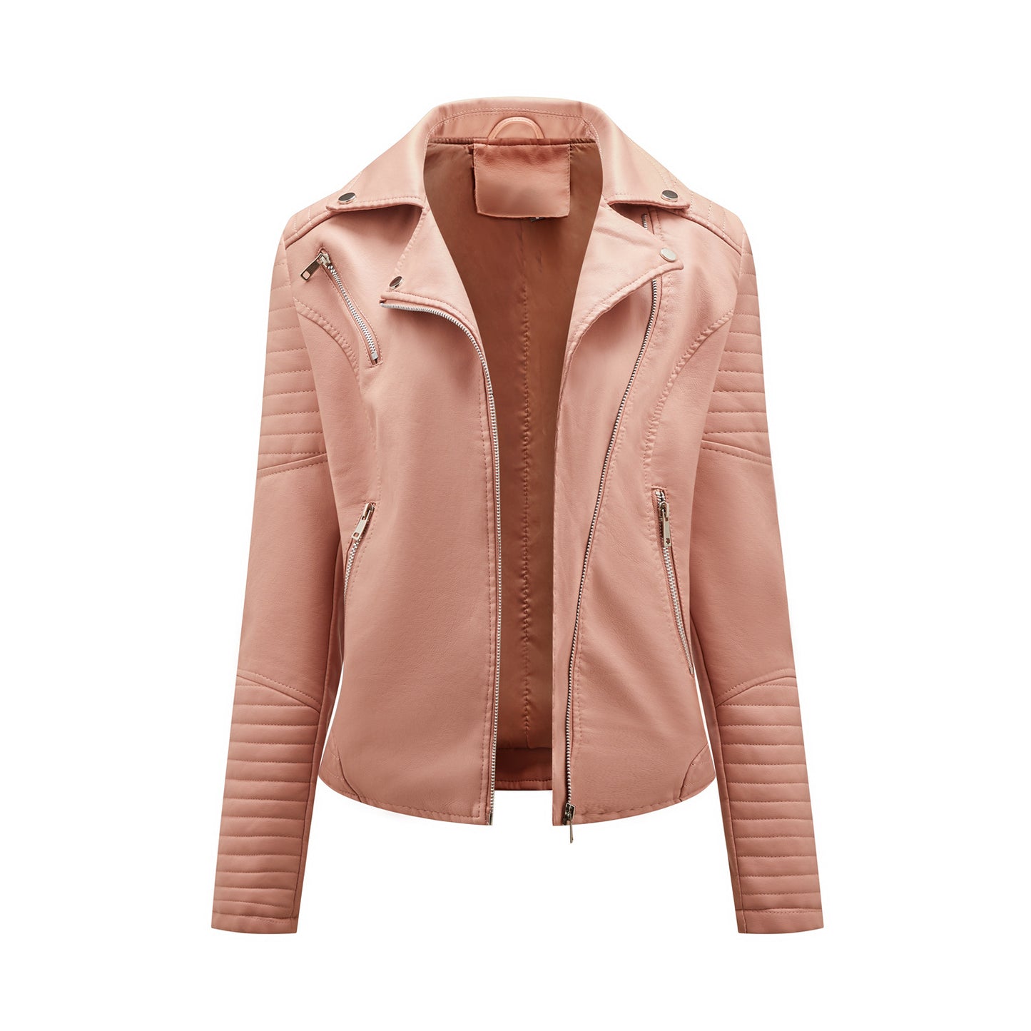 New Women Soft Motorcycle Faux Leather Jackets Ladies Long Sleeve Autumn Winter Biker Streetwear Coat