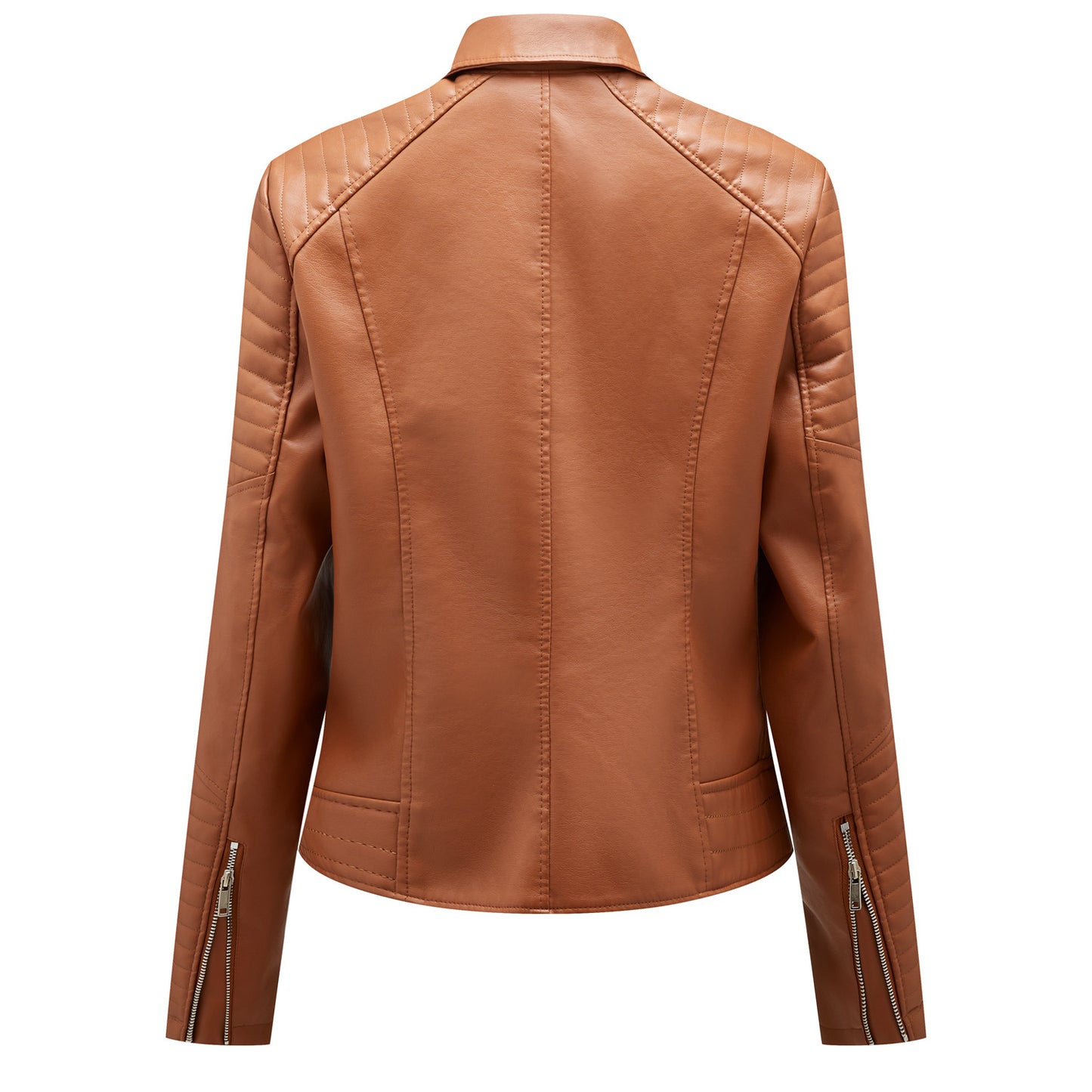 New Women Soft Motorcycle Faux Leather Jackets Ladies Long Sleeve Autumn Winter Biker Streetwear Coat