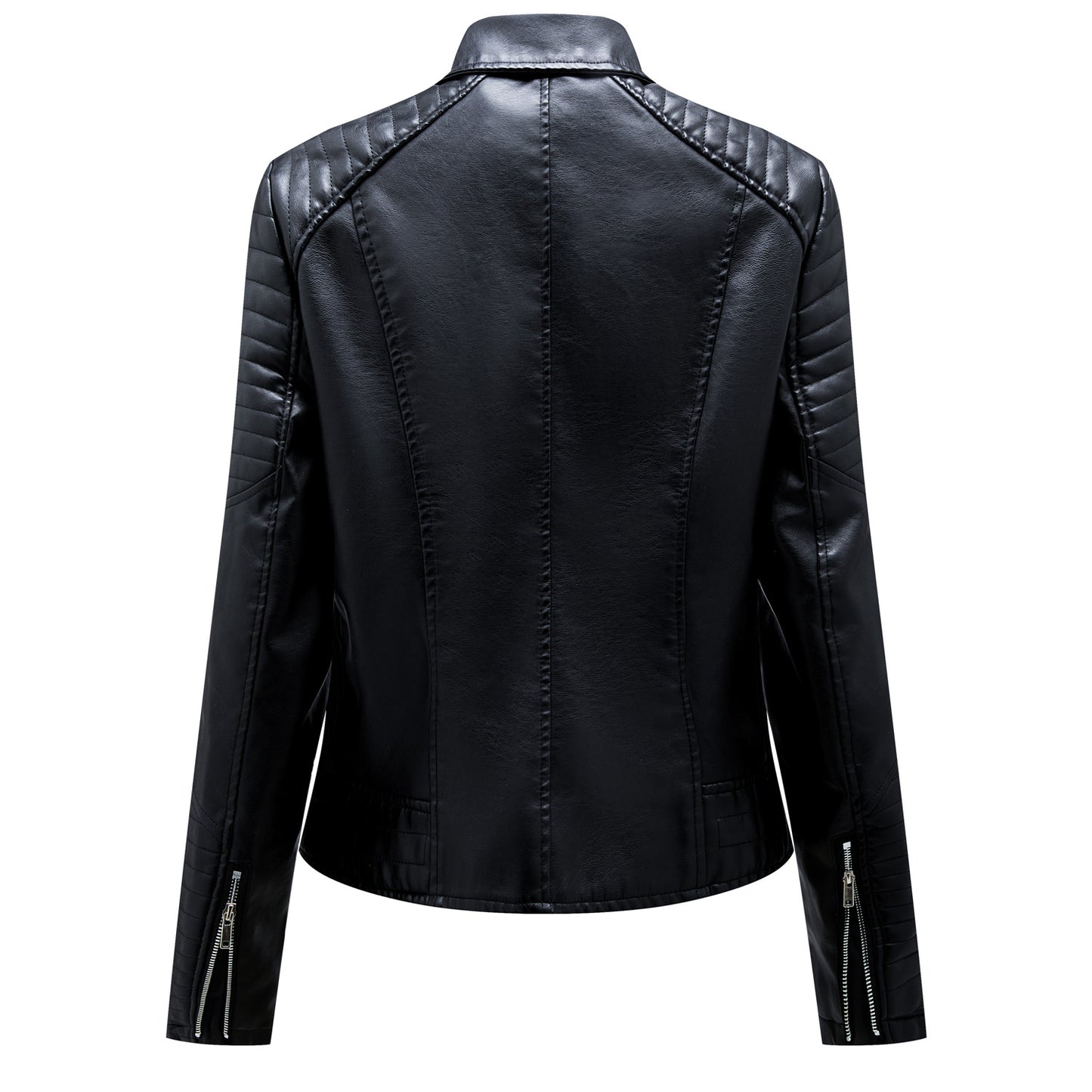 New Women Soft Motorcycle Faux Leather Jackets Ladies Long Sleeve Autumn Winter Biker Streetwear Coat