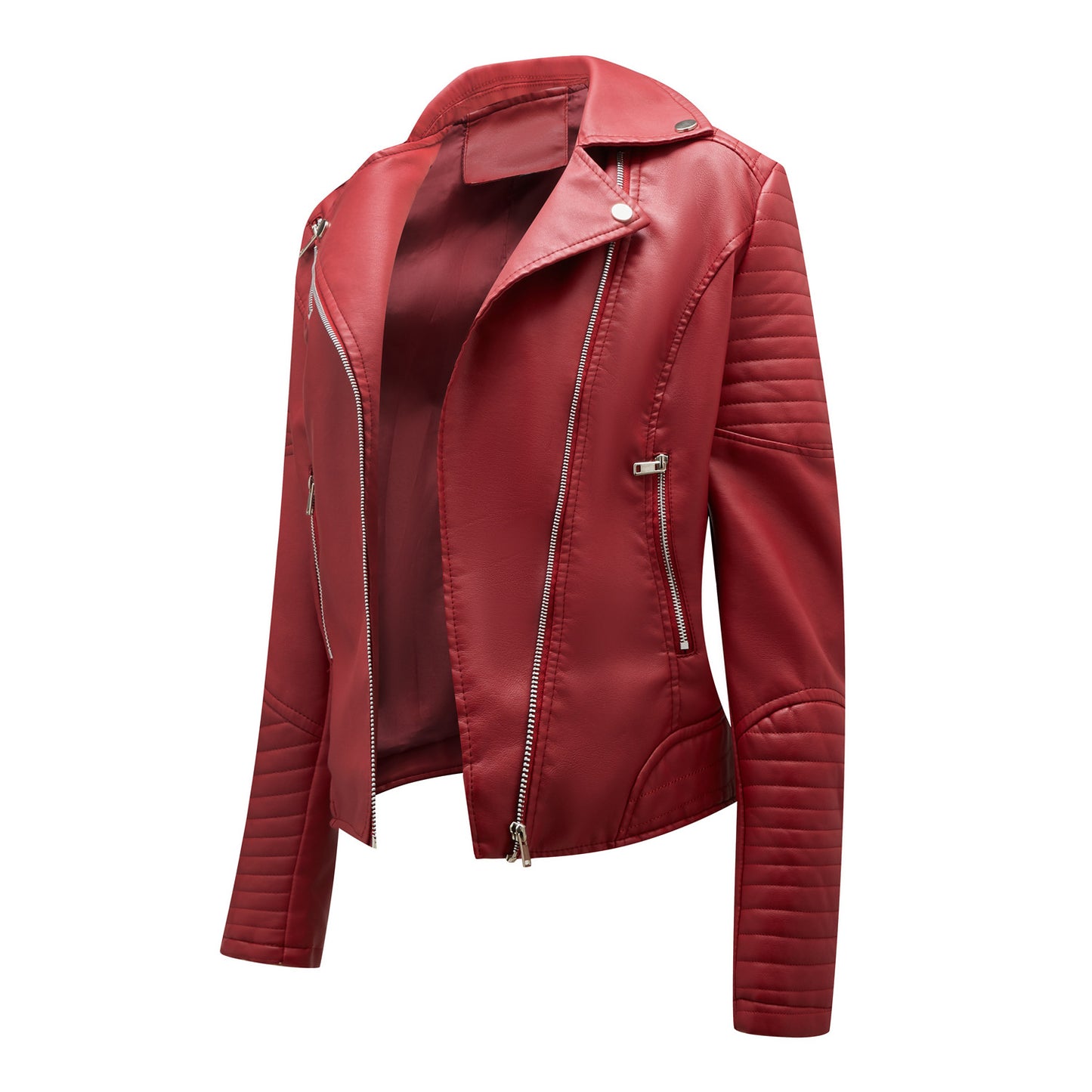 New Women Soft Motorcycle Faux Leather Jackets Ladies Long Sleeve Autumn Winter Biker Streetwear Coat