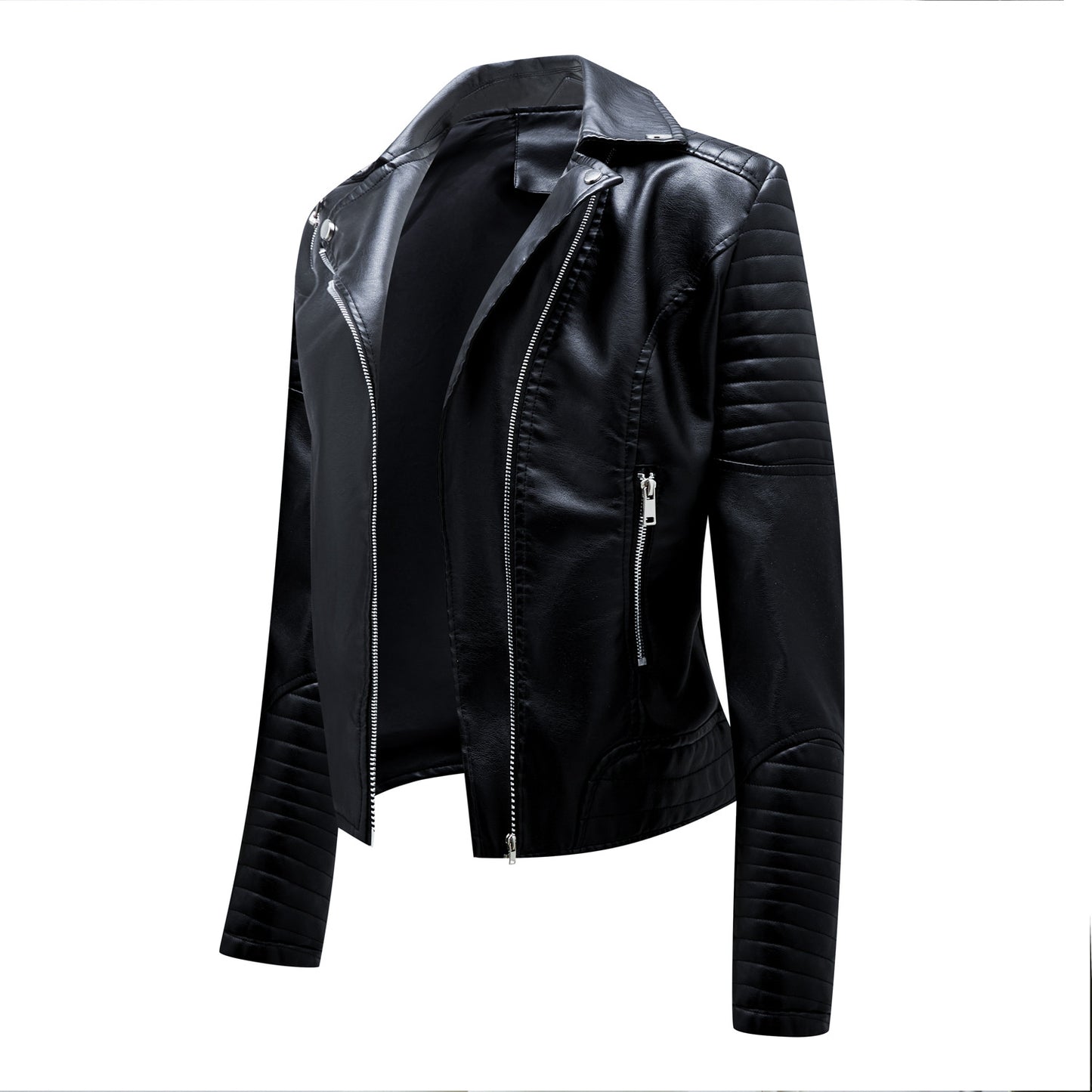 New Women Soft Motorcycle Faux Leather Jackets Ladies Long Sleeve Autumn Winter Biker Streetwear Coat