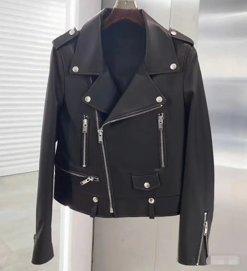 Men's PU Motorcycle Leather Jacket Thickened Autumn New Style Casual Versatile Slim Fit Large Size Men's Leather Jacket