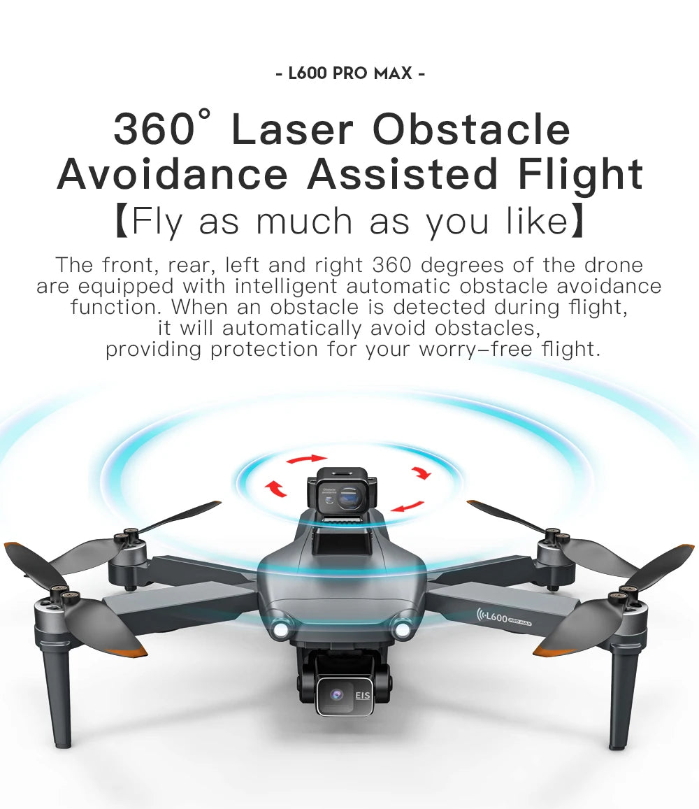 L600 PRO MAX / PRO GPS Drone Professional 4K HD Dual Camera 3-Axis PTZ Brushless Obstacle Avoidance 5G WIFI RC Quadcopter Toys