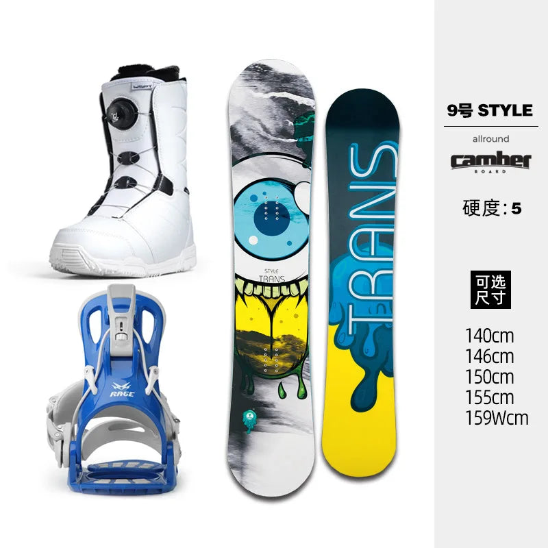 Snowboard set full set, adult, fast wear retainer, snowboard shoes all-round board