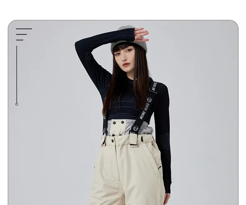 Outdoor Skiing Trousers Women Men's Ski Pants Winter Thickened Windproof Waterproof Warm 2025 Snowboarding Snow Strap Pants