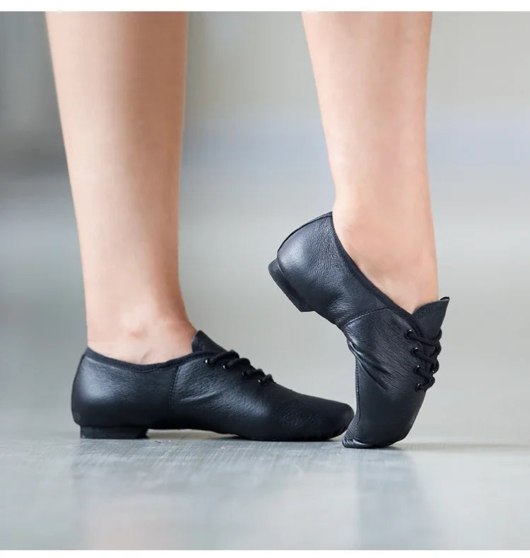 New Professional Jazz Dance Shoe Boot Women Men Kids Lace Up Dancing Sneakers Leather Athletic Shoes