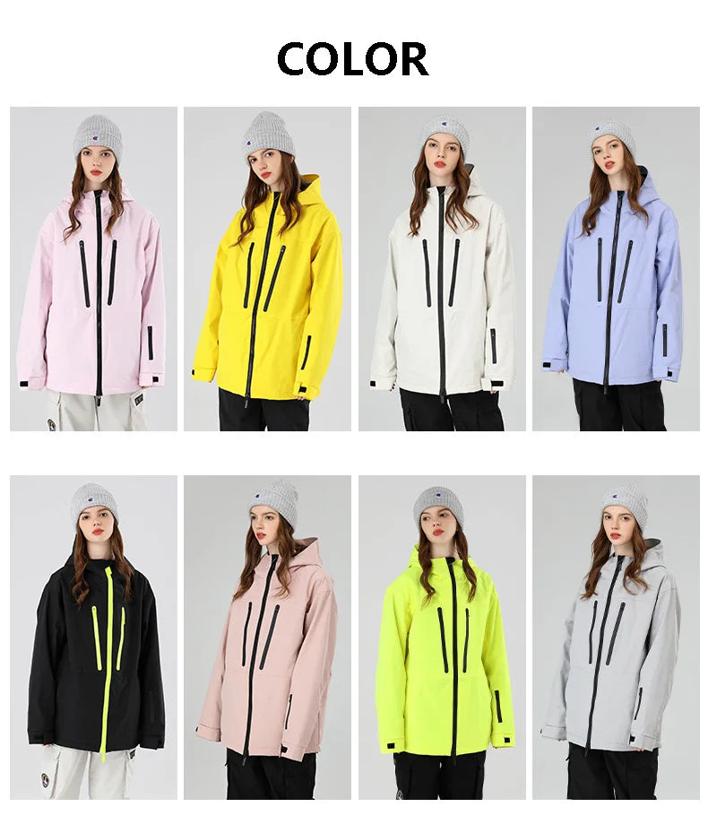 SEARIPE Winter Men Women Hooded Ski Jacket Waterproof Breathable Warm Snowboarding Coats Male And Female Outdoor Skiing Tops