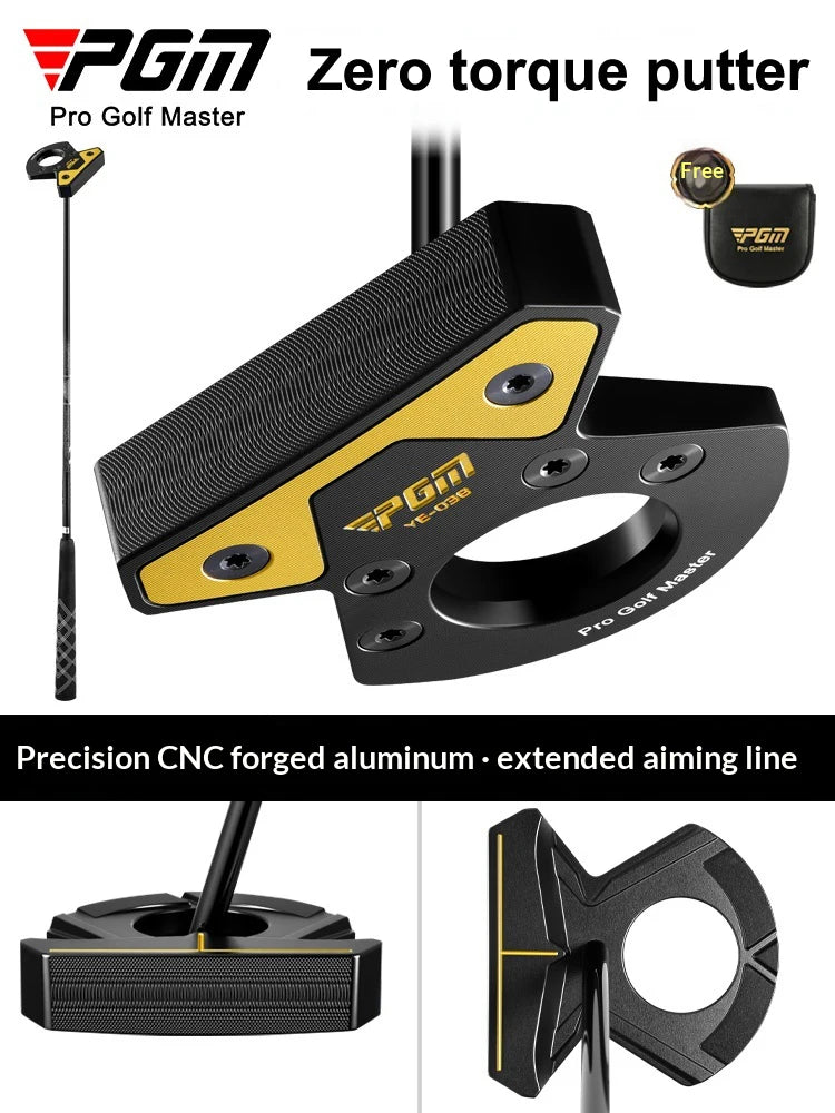 PGM Golf Club Zero Torque Putter Male Female Stable Big Head Forged Aluminum Low Center of Gravity with Ball Picking Aiming Line
